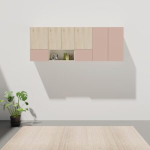 Der Hängeschrank MALI in dusty rose, creme und humus.