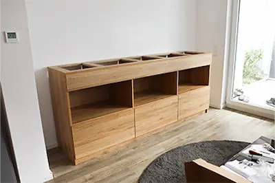 Aufbau DJ Sideboard in Holz-Dekor