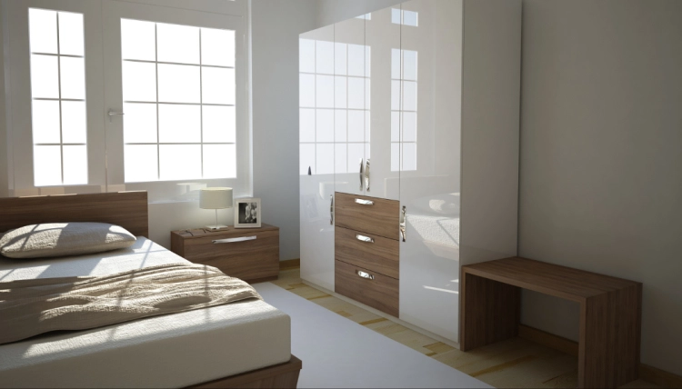 Schlafzimmer mit Kleiderschrank