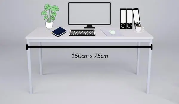 Beispielbild für kleinen Schreibtisch mit einem Bildschirm.
